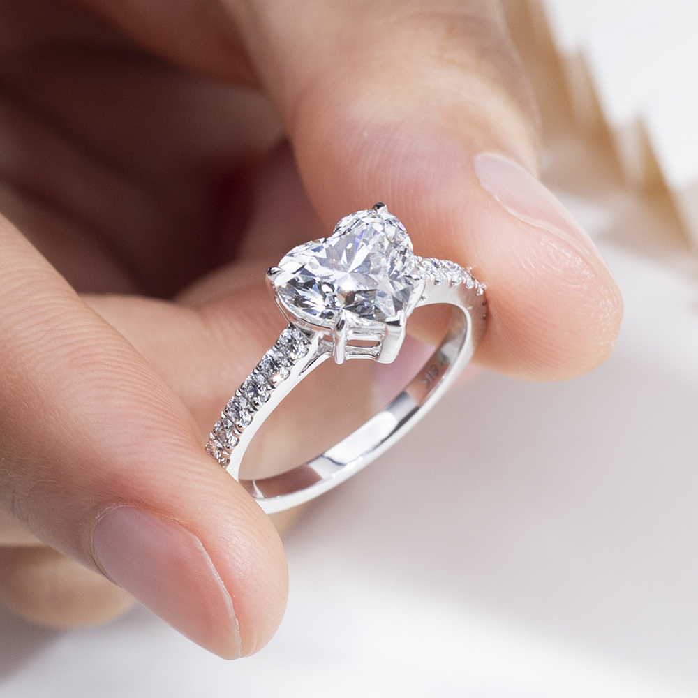 Heart Shaped Solitaire Ring