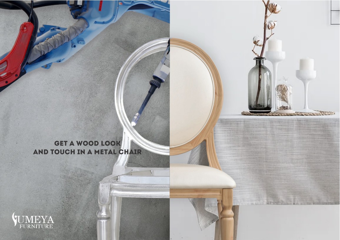 Krijg een houtlook en raak in een metalen stoel 1