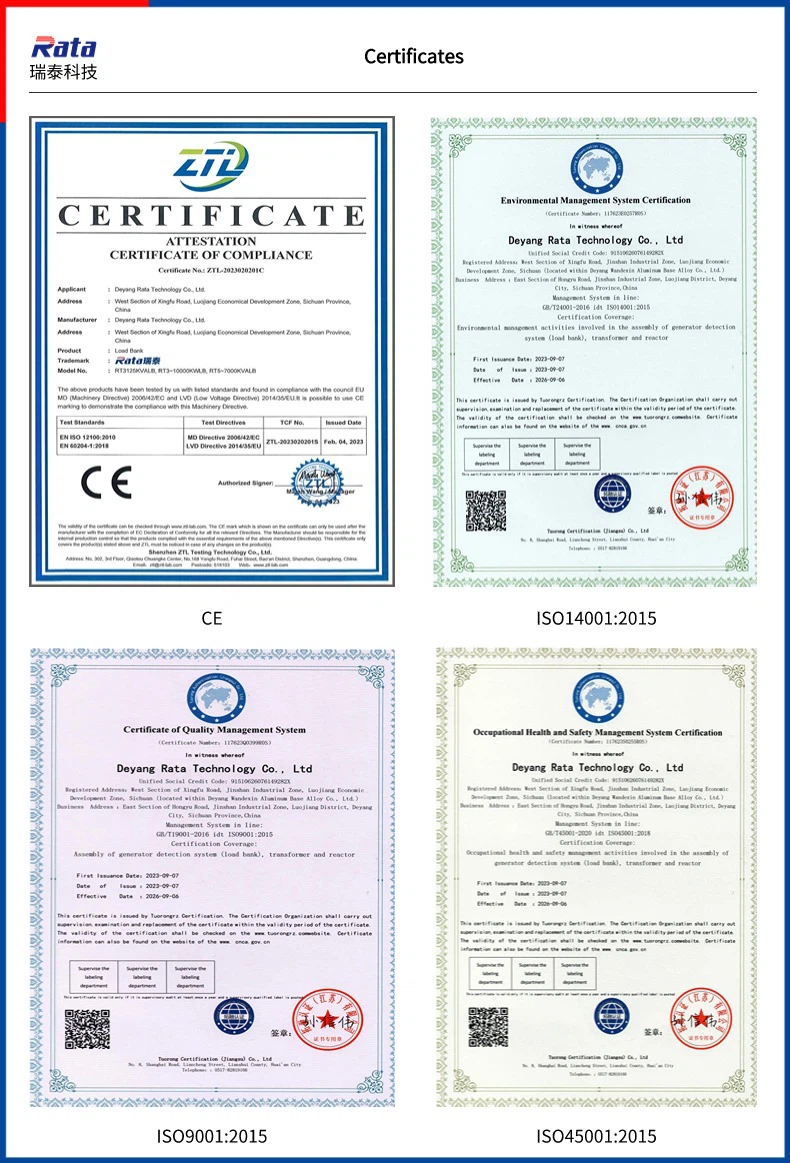 Rata certificates Rata certificates