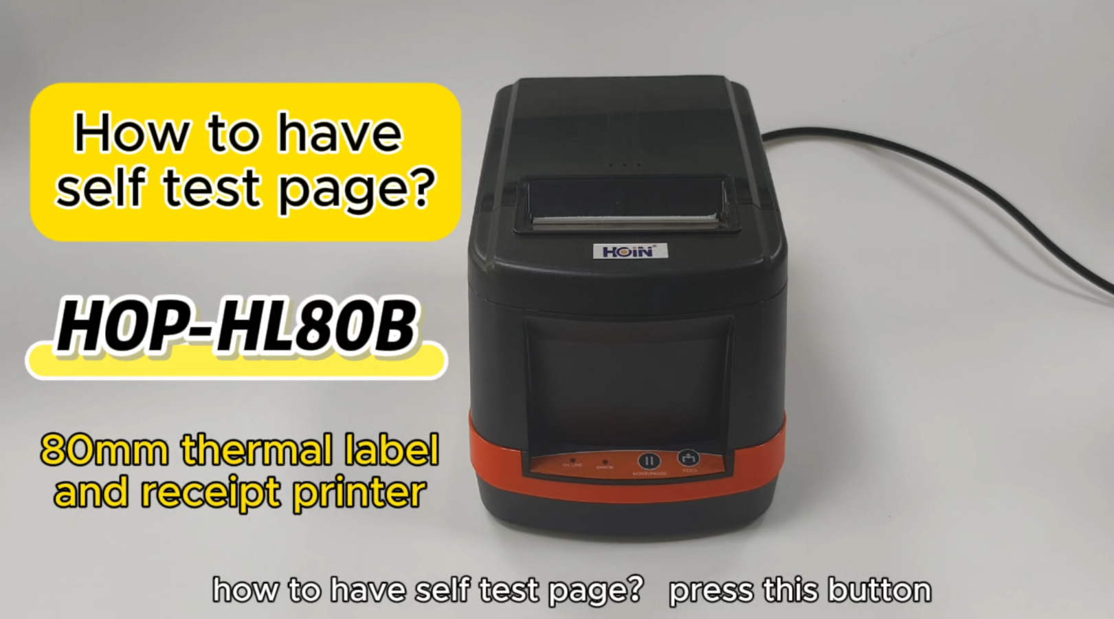 HOP-HL80B termal etiket ve fiş yazıcısı için kendi kendine test