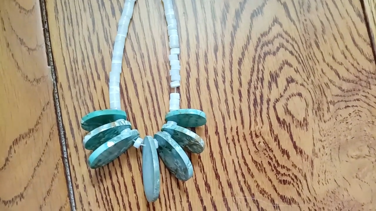 天然綠松石和拖把寶石手鍊石串珠中性首飾 8