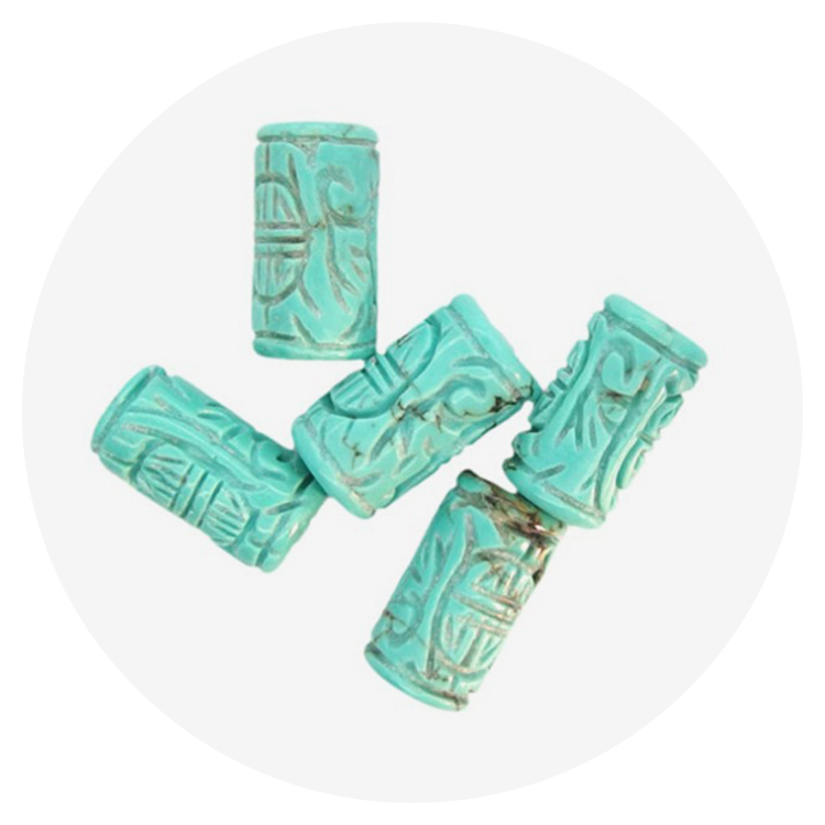Natierlech türkis Blummen Carving Beads Blummenform 3
