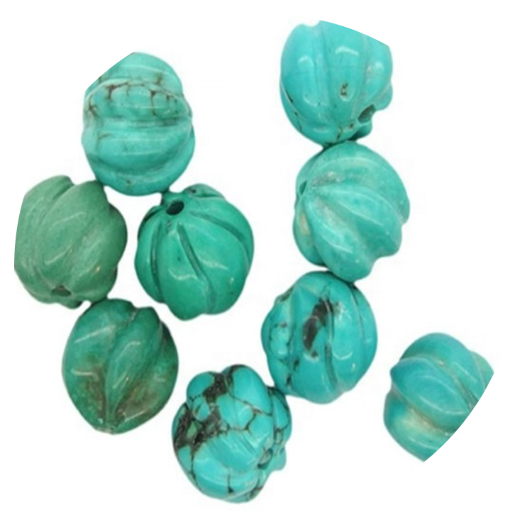 Natierlech türkis Blummen Carving Beads Blummenform 5