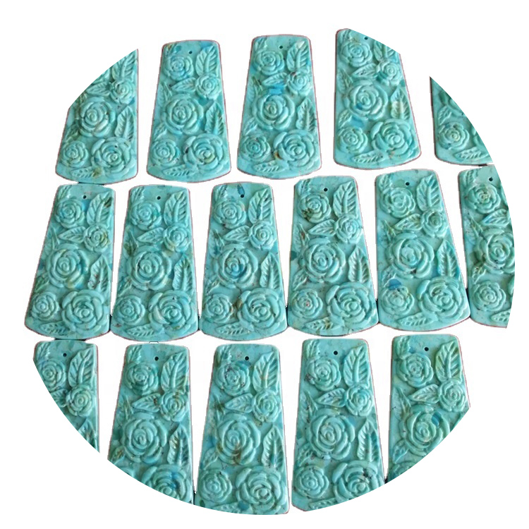 Natierlech türkis Blummen Carving Beads Blummenform 4