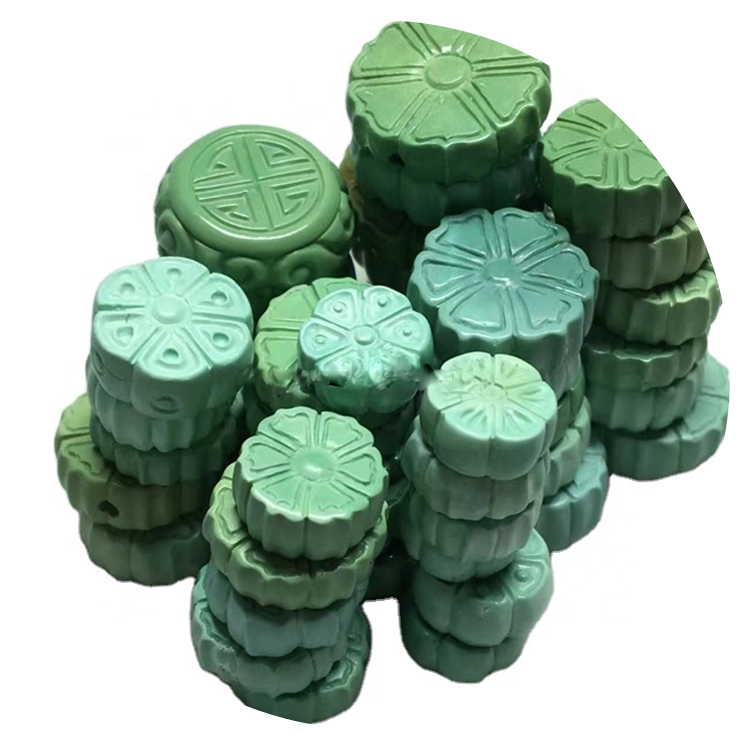 Natierlech türkis Blummen Carving Beads Blummenform 6
