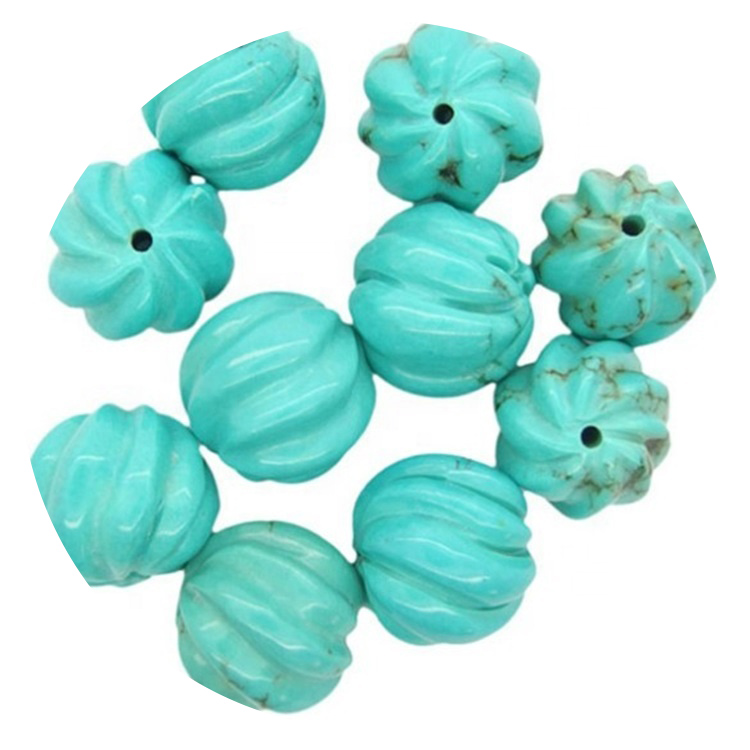 Natierlech türkis Blummen Carving Beads Blummenform 8