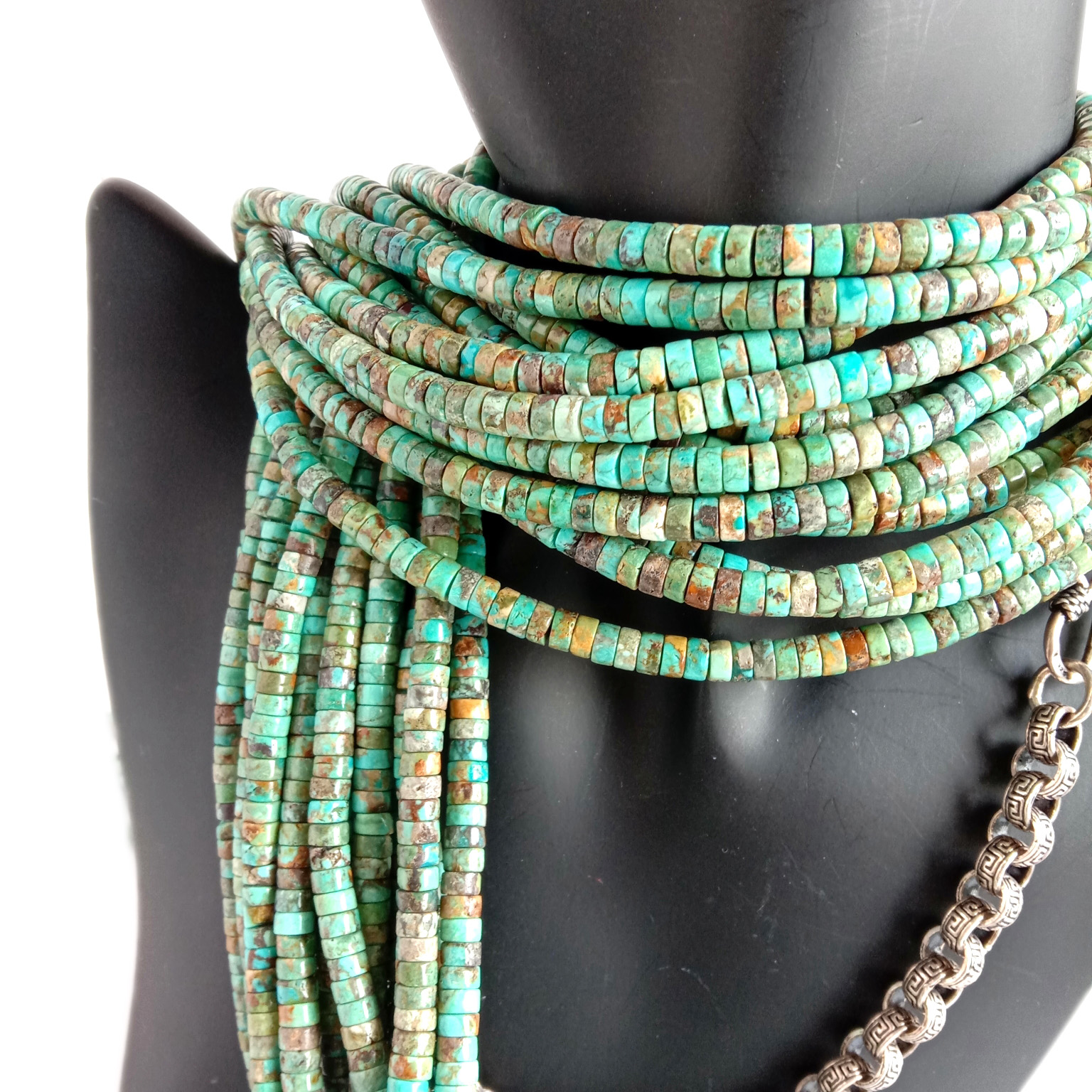 Green Turquoise Heishi Strands Bulk Agiza Nusu Usindikaji Gemstone Bidhaa kwa Jumla 18