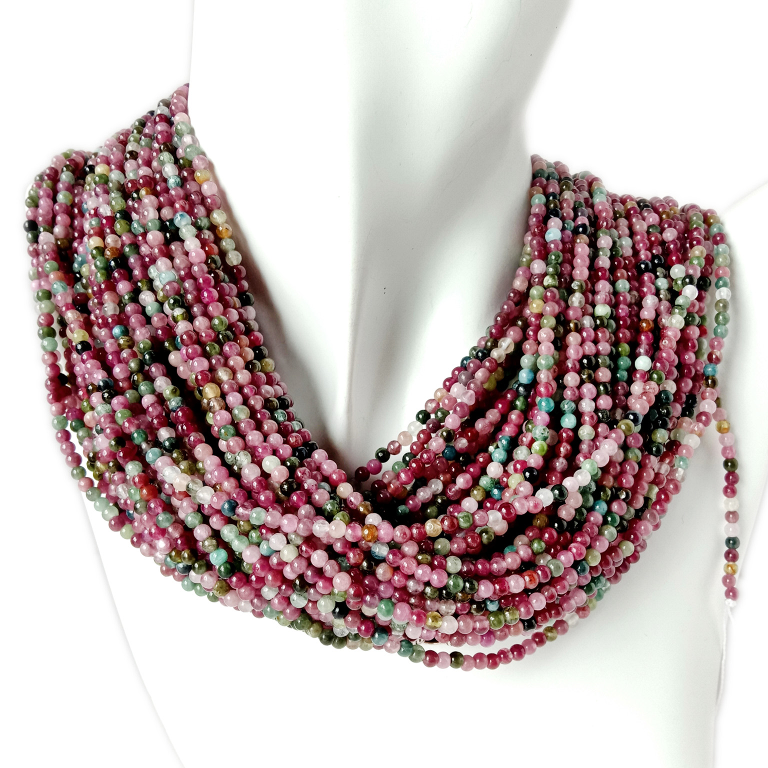 4 mm 100% alle natuurlike veelkleurige gladde ronde toermalynkrale egte hoë kwaliteit 14