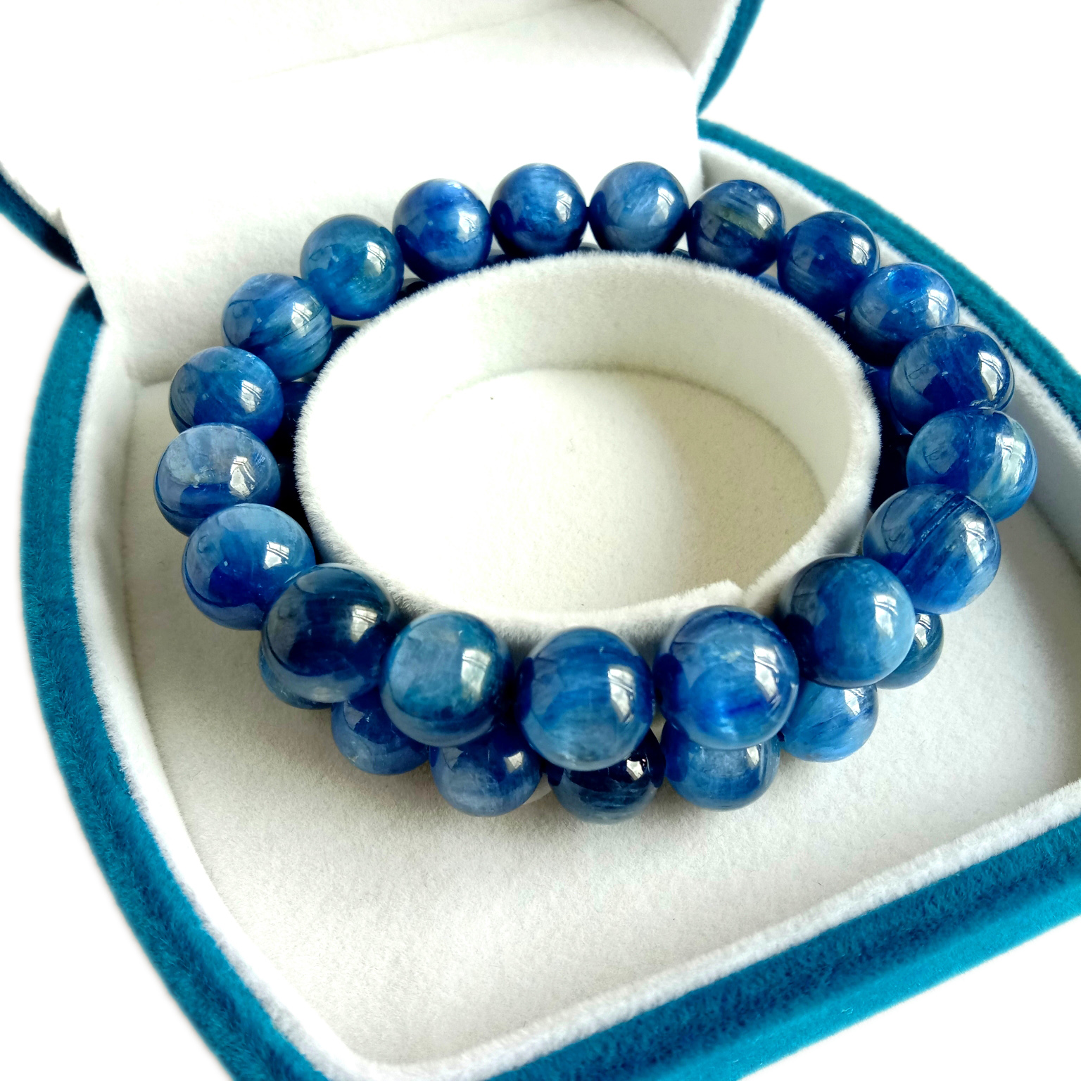 Bling Bling Kyanite Bulat Manik Gelang Fashioning Perhiasan Bentuk Klasik Perhiasan Batu Permata Alami 14