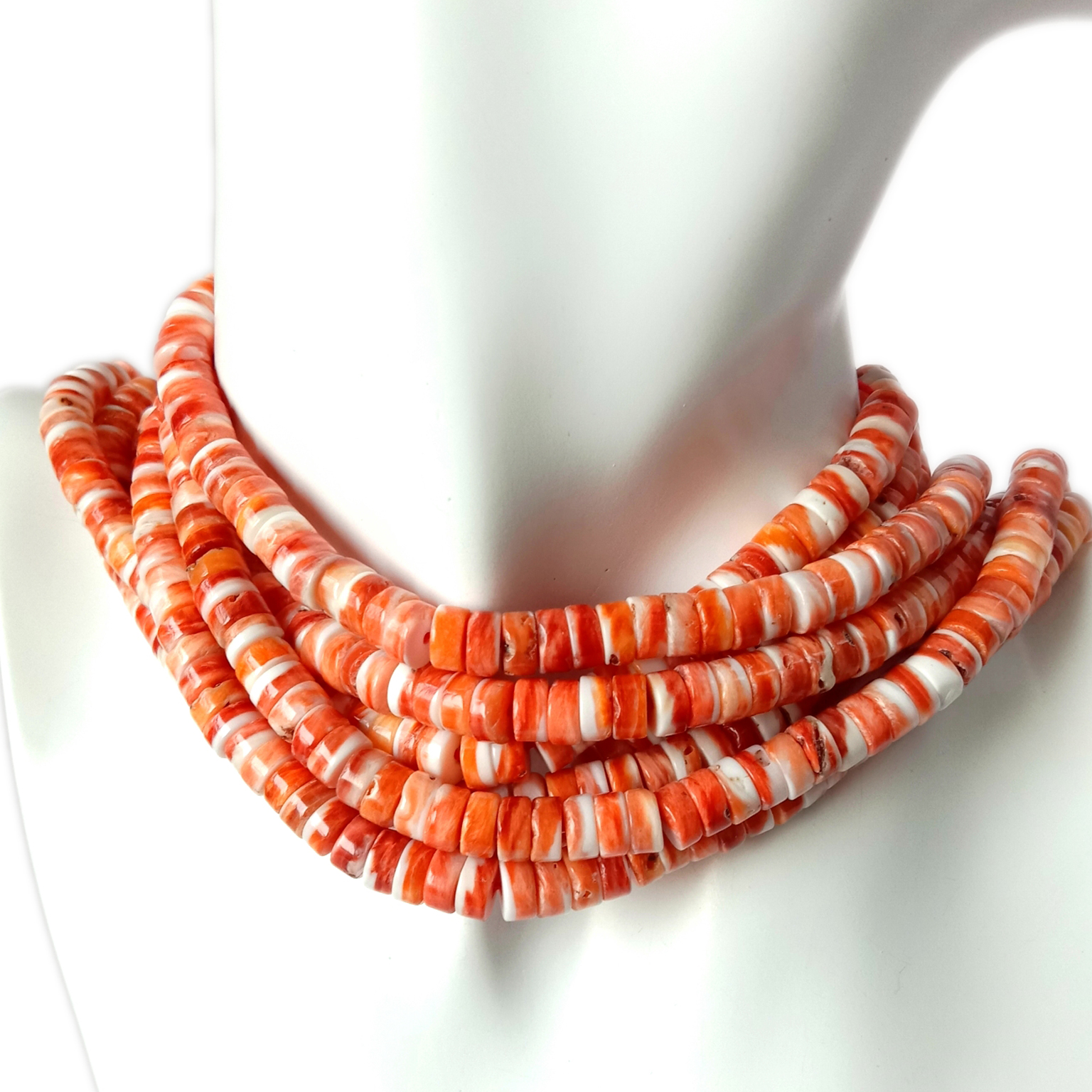 6mm Spiny Oyster heishi مونچاق ئۈنچە-مەرۋايىت ياساش بۇيۇملىرى بوش مونچاق 14