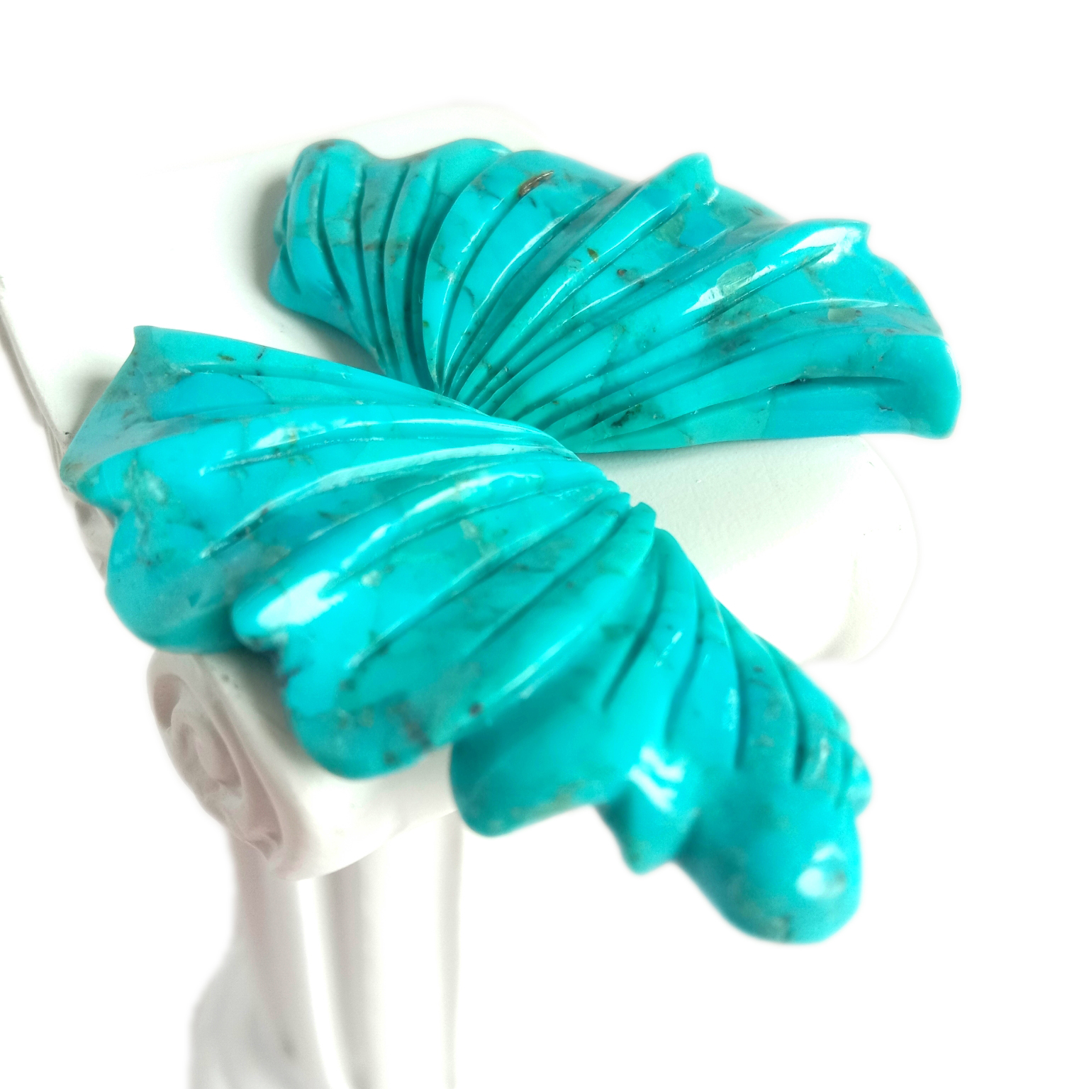 ھەقىقىي كۆك تۇرخۇن قولدا ياسالغان ئويما كېپىنەك قانىتى جۈپ ئويما 15