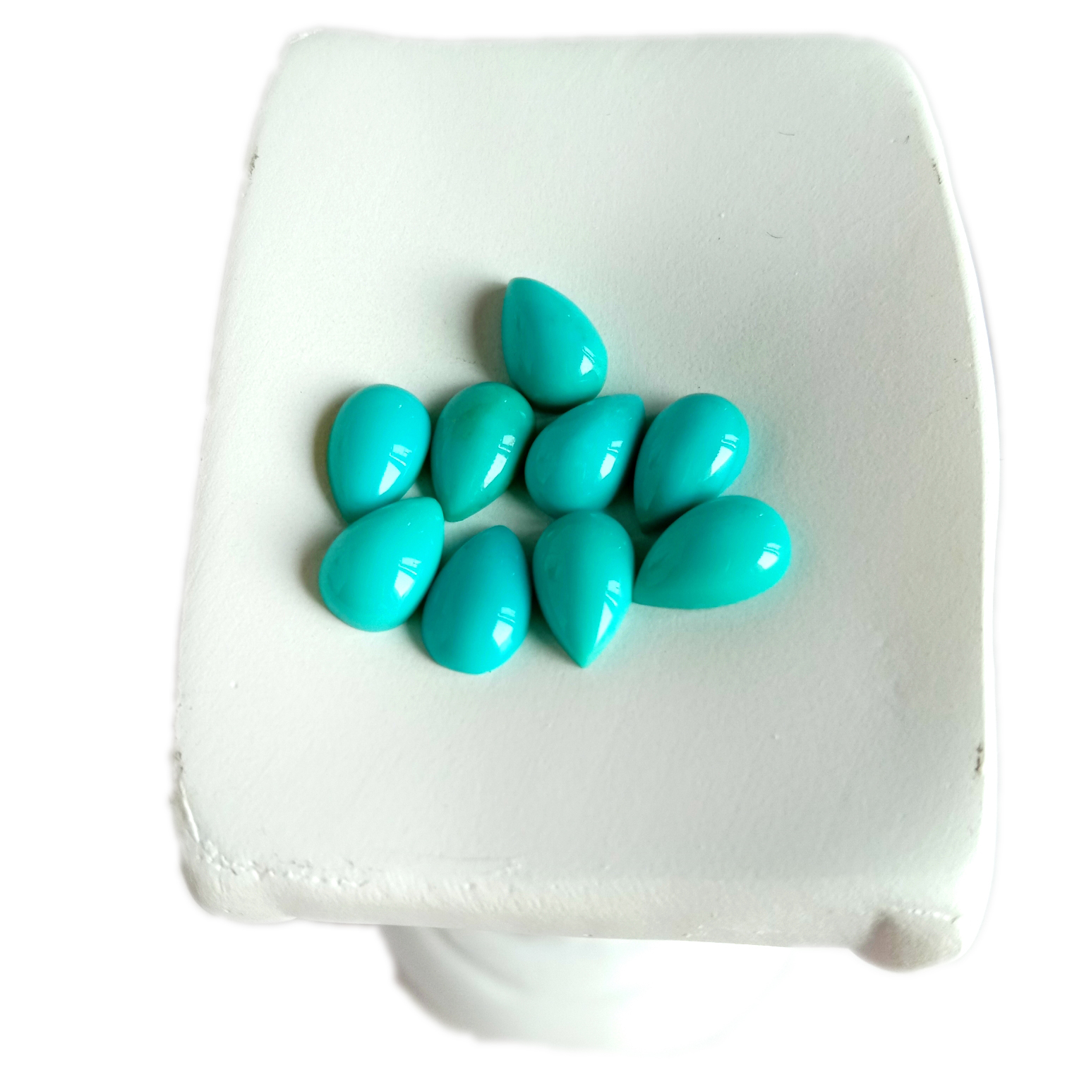 Kingman Arizona Amérika Pirus 5 * 7mm pir Bentuk Cabochon Gemstone 15