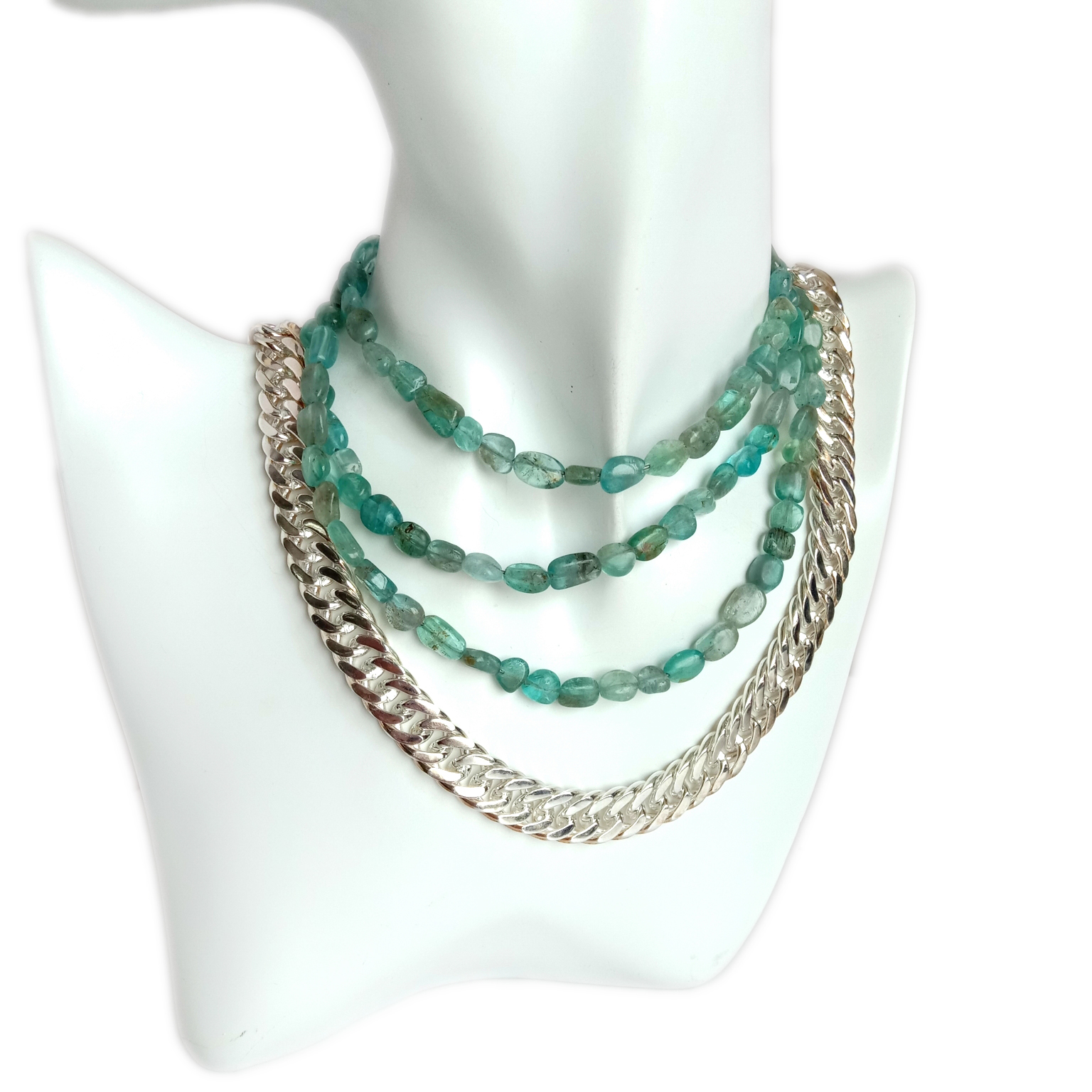 Turmalin Hamar Oval Muncuqlar yaşıl Turmalin Təbii Muncuqlar Strand 14