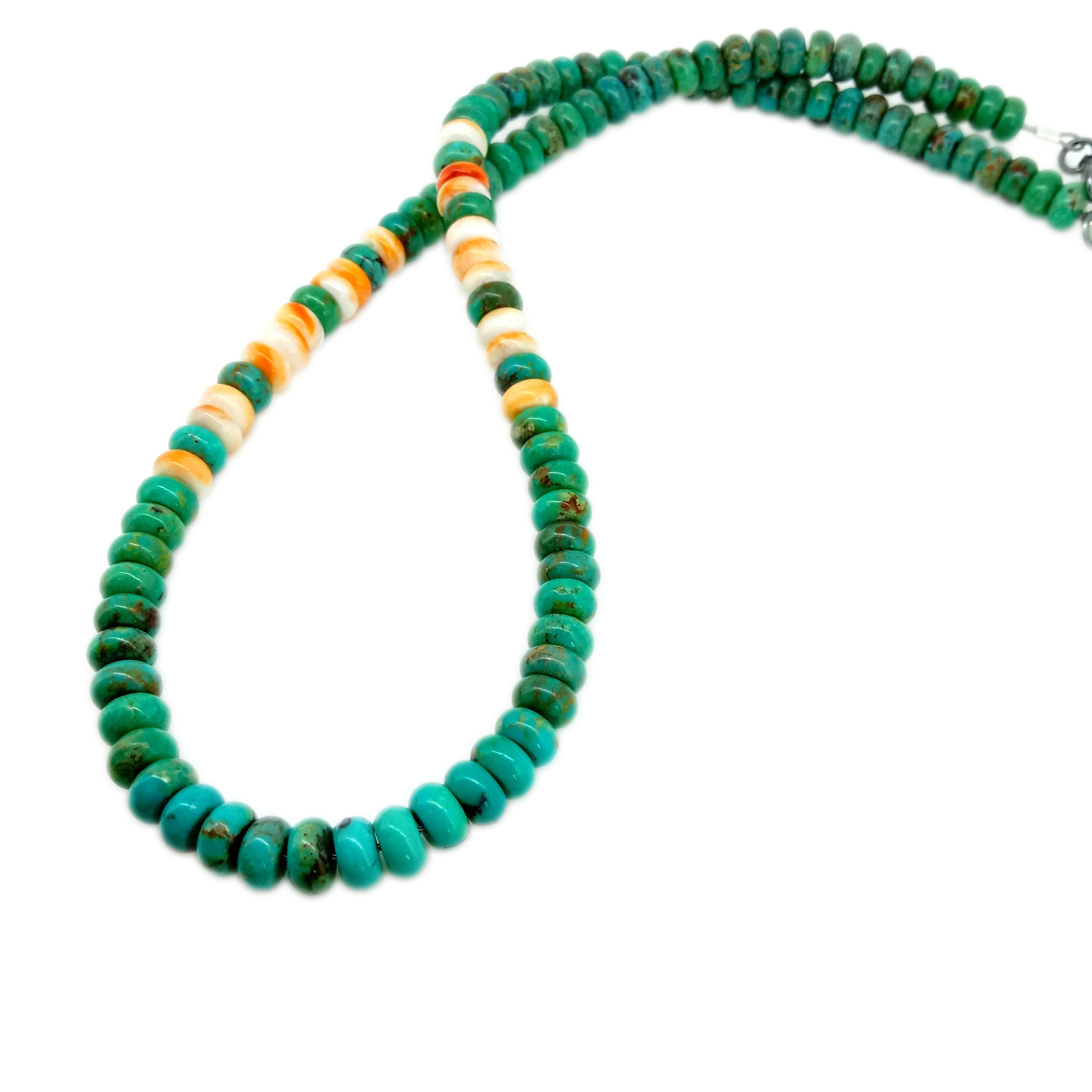 Tiram spiny alami 925 Sterling Silver Peruvian Turquoise Babak Manik Kalung 14