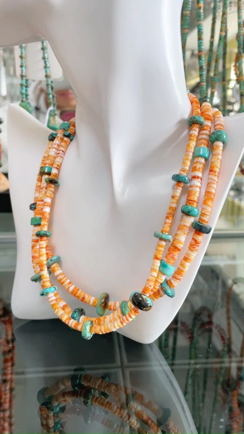 原創多刺牡蠣寶石套裝搭配多刺牡蠣項鍊 9