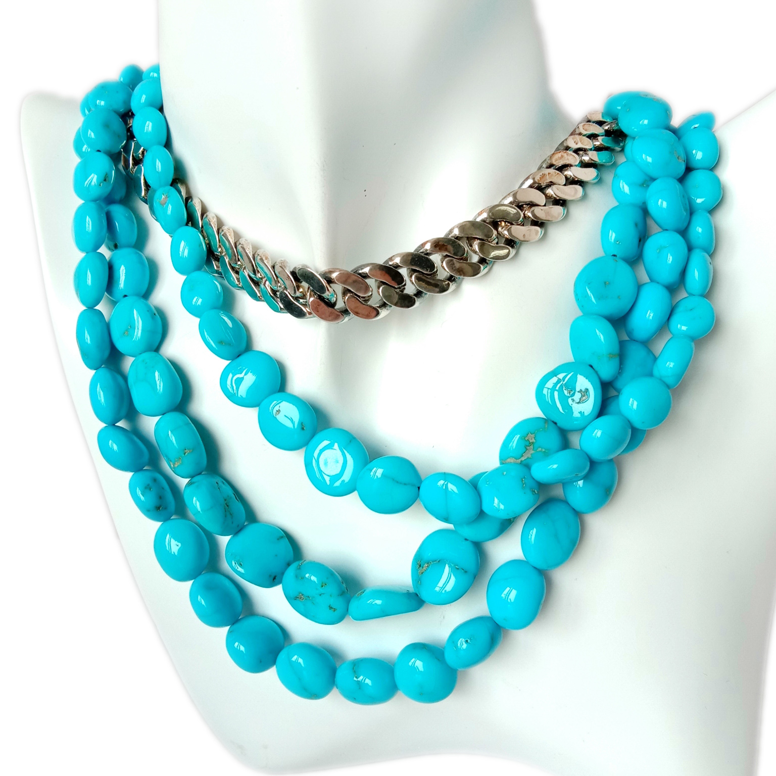 Turkoois Krale Halssnoer Geskenk Vir Vroue Turkoois Juwele Sierlike Halssnoer 15