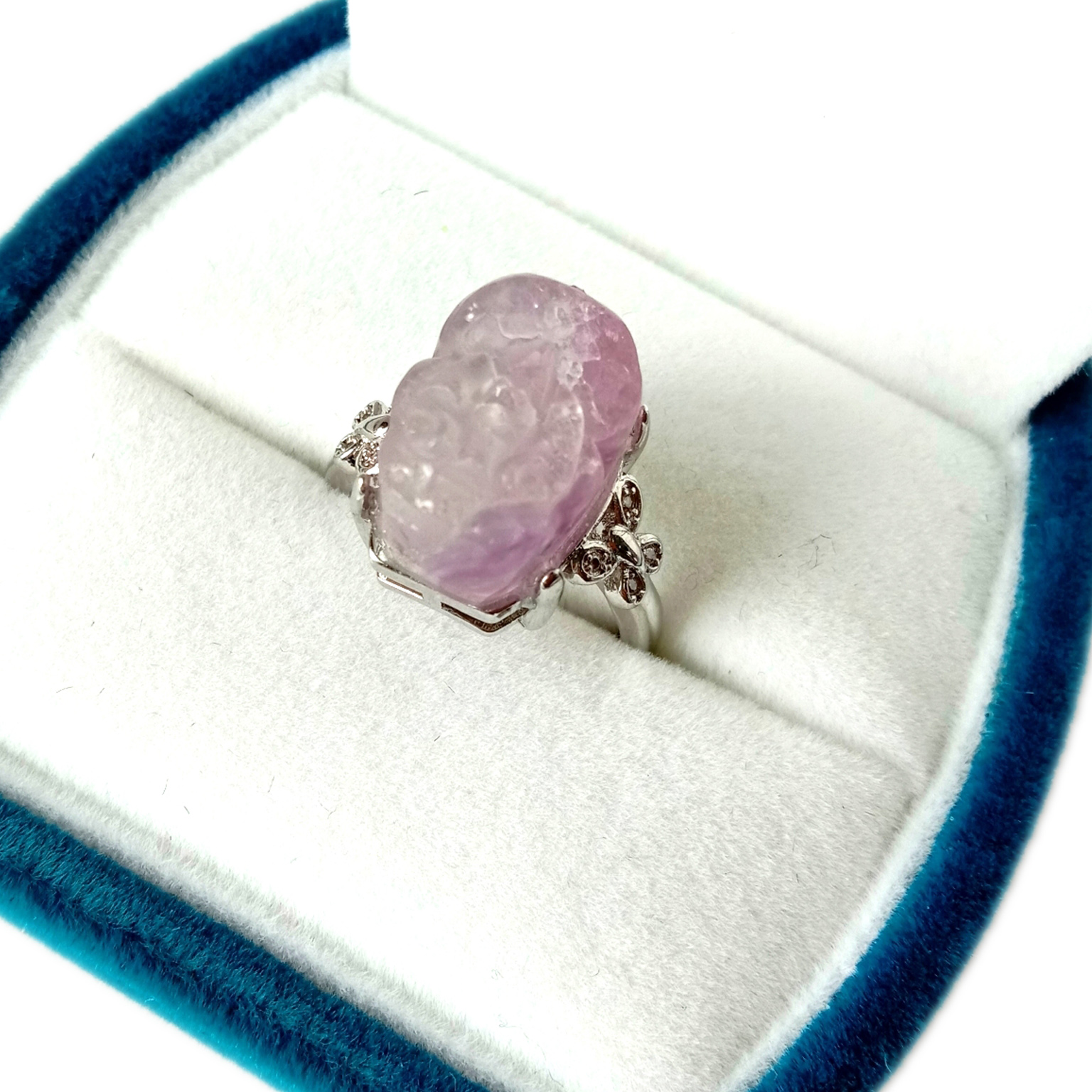 Zoo nkauj Olive Fluorite Nplhaib 925 Sterling Silver rau Cov Poj Niam Christmas Muag Khoom Muag Nws 14