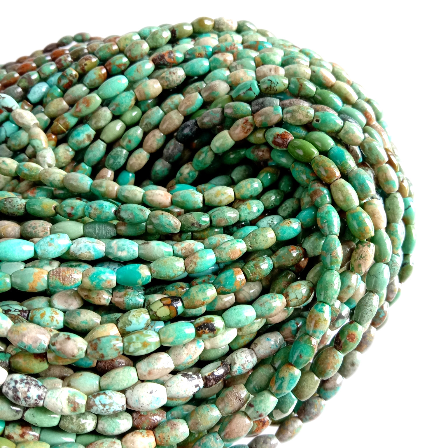 Green Turquoise Rice Beads Gemstone 16 Strand 3x6mm 18