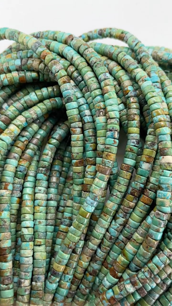 Natural Turquoise heishi Beads High Quality Turquoise Gemstone Faceted 12