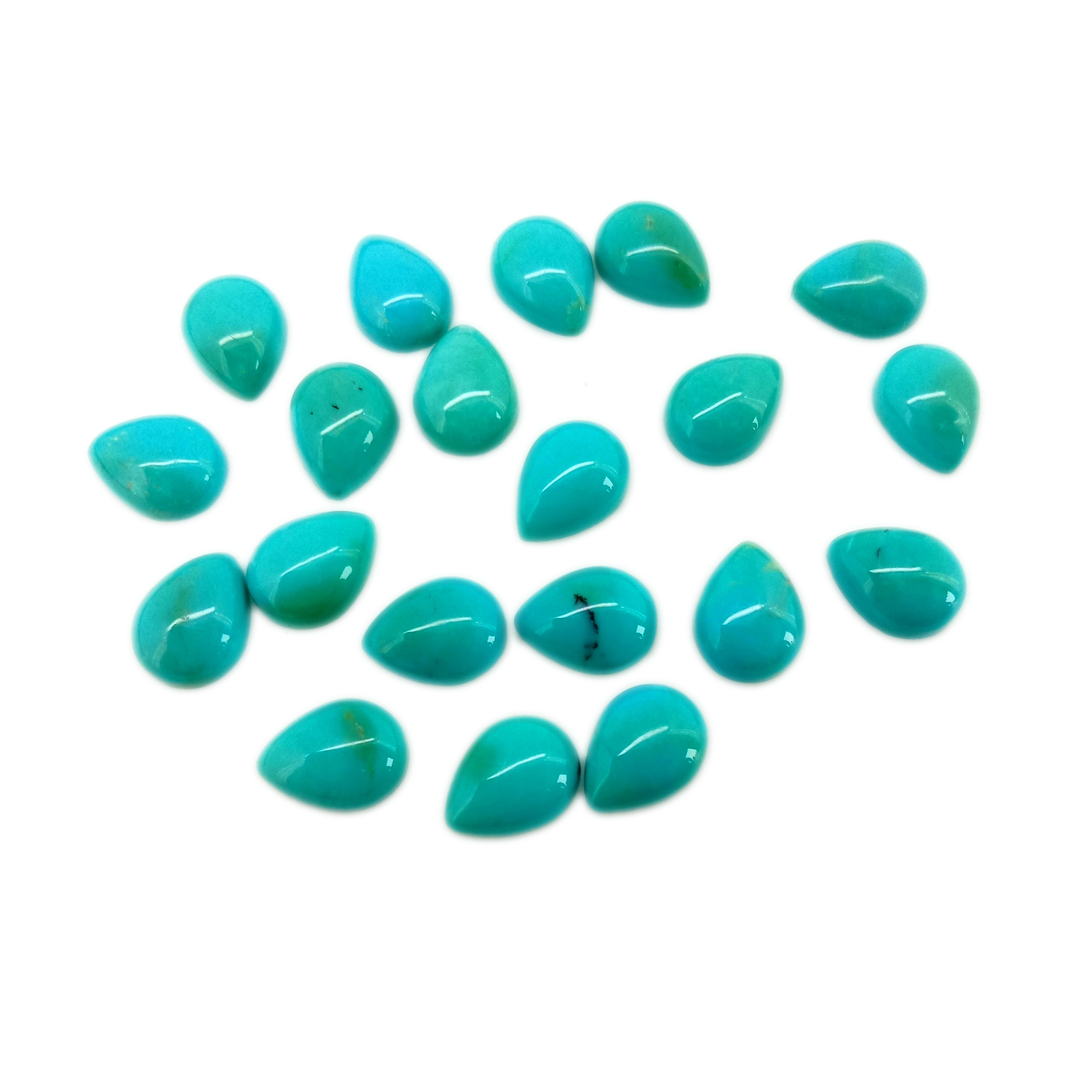Alami Blue Turquoise pir bentukna Gemstone 6x8mm Lemes Cab Turquoise Cabochon 15