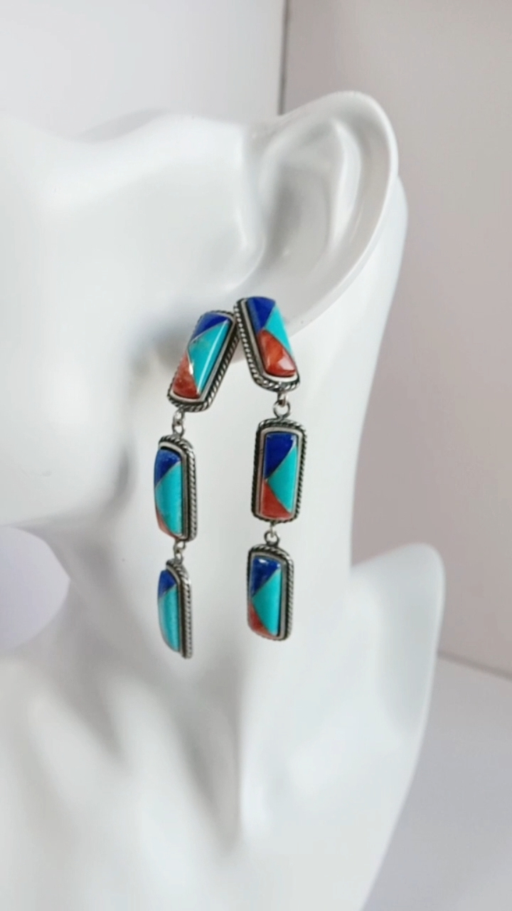 د ونټیج فیروزي غوږوالۍ د سویل لویدیز سکرو شاته غوږوالۍ فیروزي سټرلینګ زیورات 9