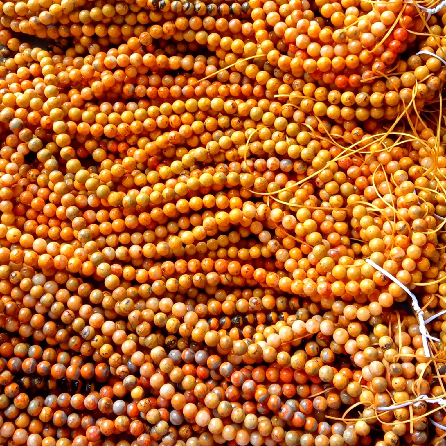 Natuurlike hommeljaspismosterdgeel edelsteengraad ronde 6MM los krale 14