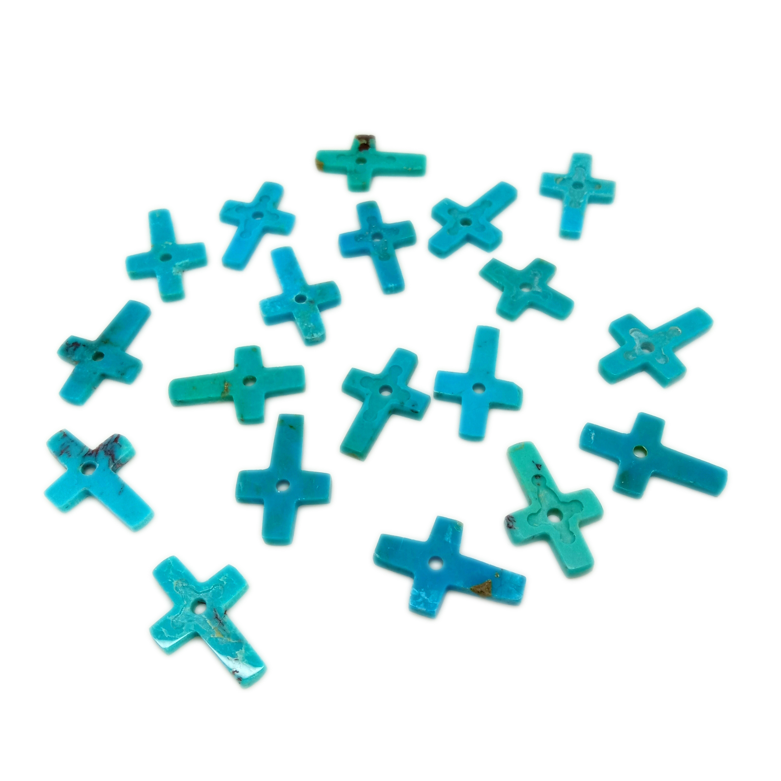 Turkiso Ĉizita Gemo Krucoj Juvelaĵoj Provizoj Trovoj 15