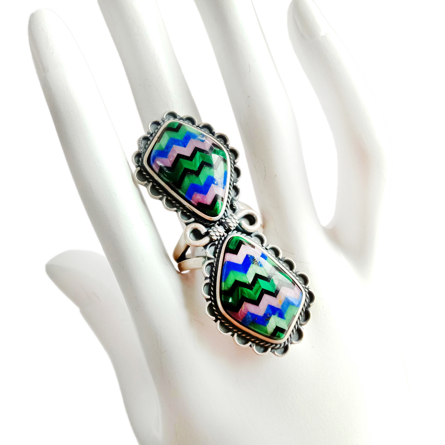 Turkoois ringe Geskenk vir haar handgemaakte edelsteenringe 925 Sterling Silwer 9