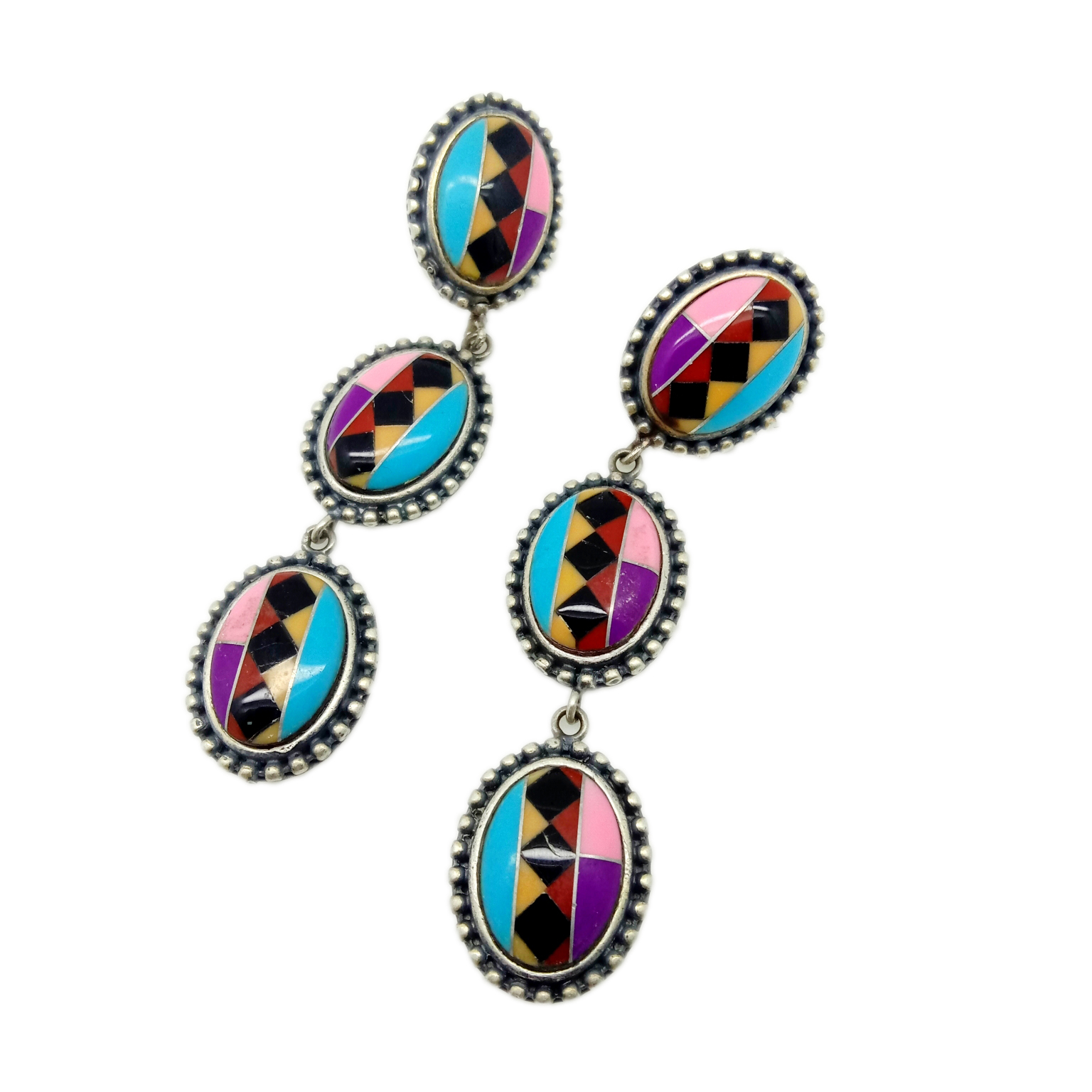 Turkoois stekelrige oester Oorbelle 925 Sterling Silwer Suidwes Juweliersware Vroue Oorbelle 15