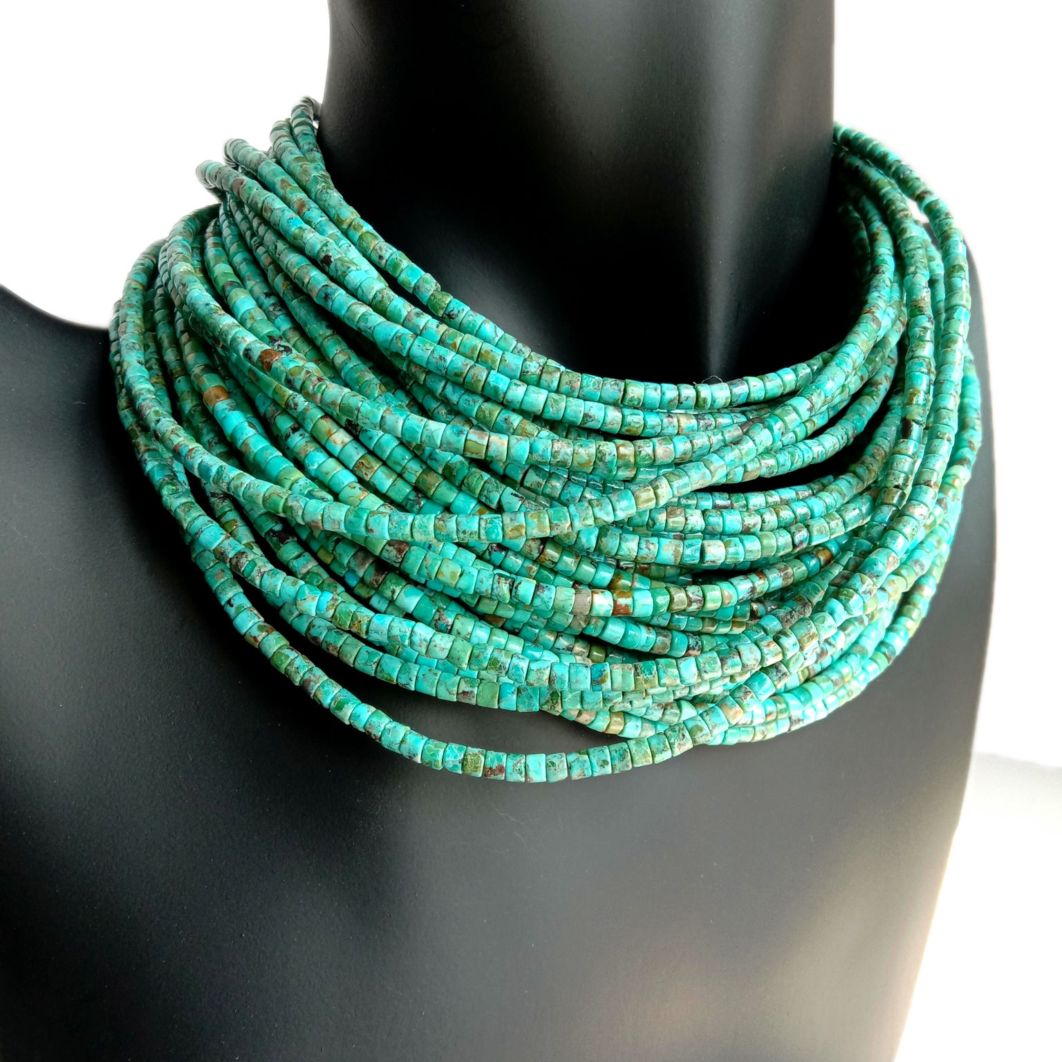 Tlhaho ea 'Nete ea 'Nete ea Turquoise Lifaha Lifaha tsa Lehakoe Rondelle Wheel Beads Turquoise Stone 3mm 18