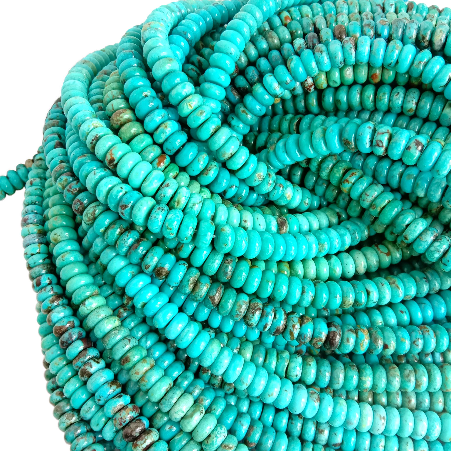 Naturaj Kingman-Turkisaj 8mm Nugget Bidoj Venditaj per 16 Strando 18