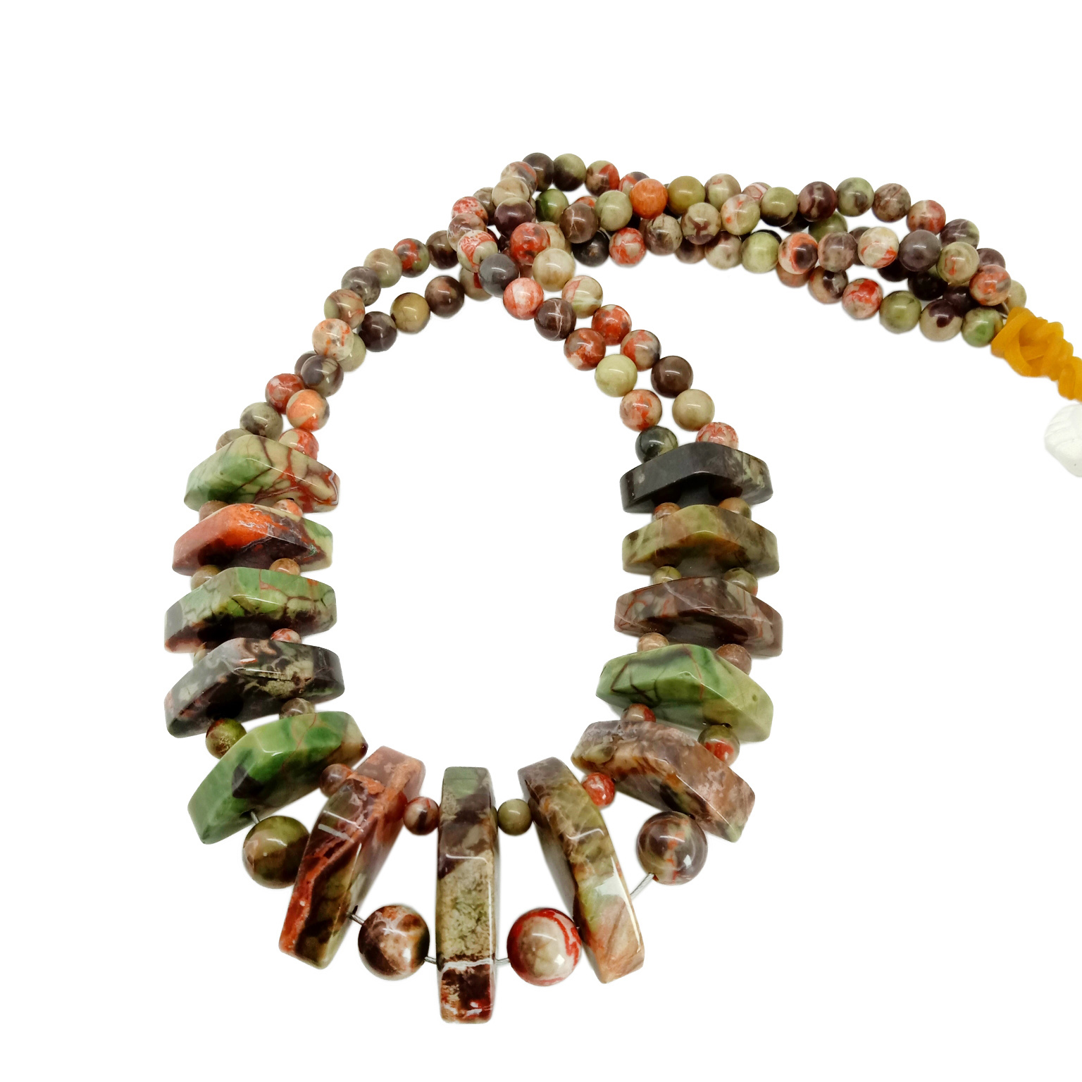 Colar Jadeíta Jadeíta Natural da Birmânia Prata Esterlina 925 Pingente Jade Redondo Granada 14