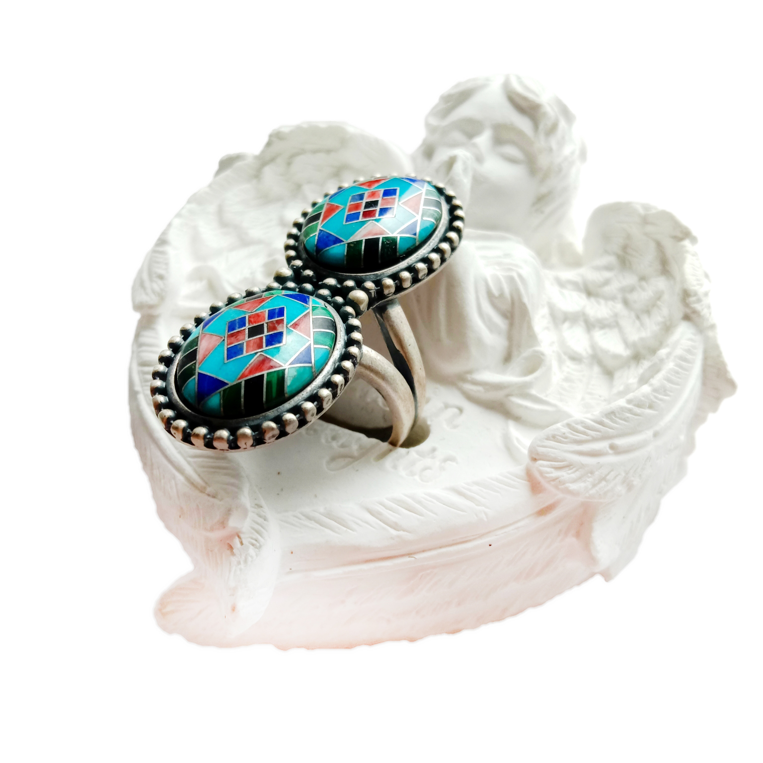 청록색 925 스털링 실버 보석 반지 보호 12월 탄생석 반지 15