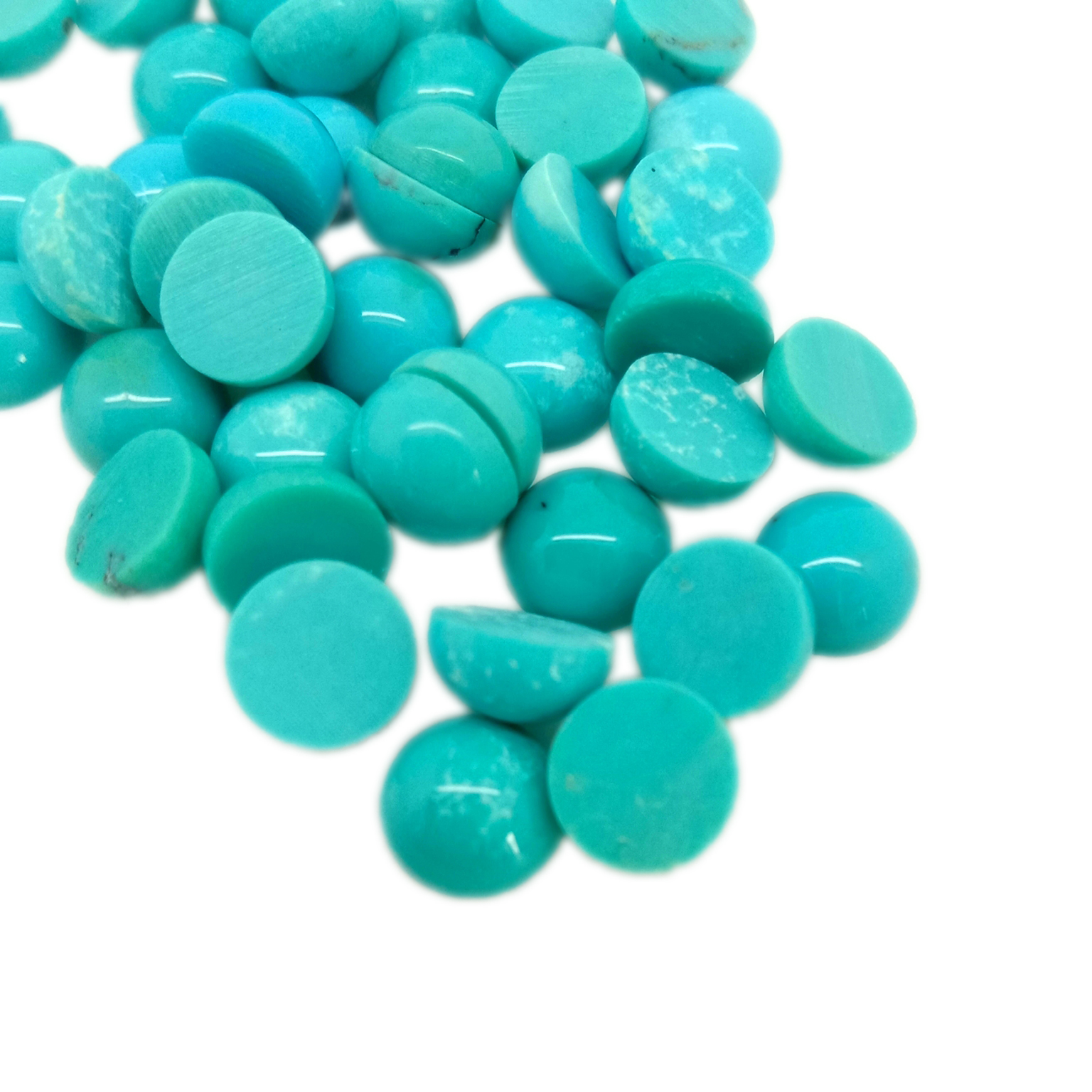 Turkizni kabošon 6 mm, okrogel na kamen, izdelava za punco, darilo za nežno ogrlico 15