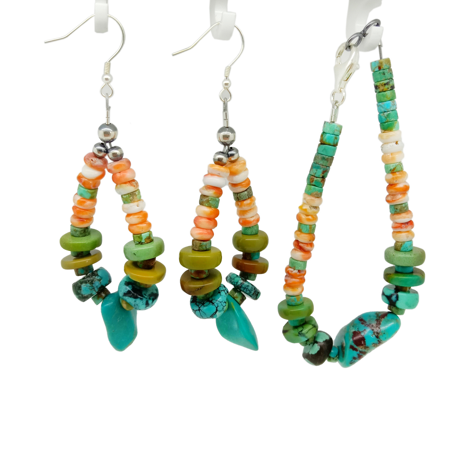 Eke spiny oyster turquoise 925 Sterling Silver Gemstone Set Jewelry 14