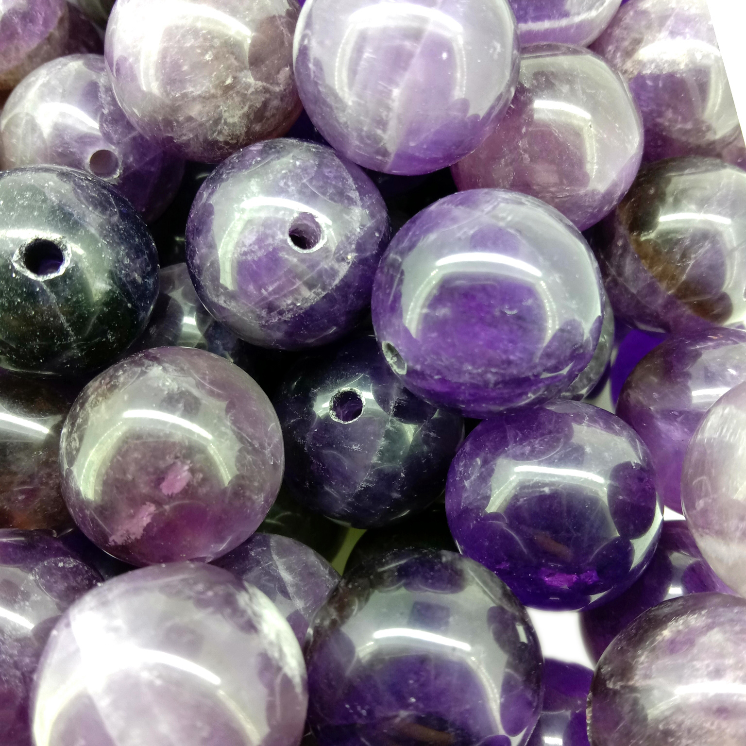 Amethyst Round Beads 19mm Purple Gemstone Loose Beads ច្រើនជម្រើស 14