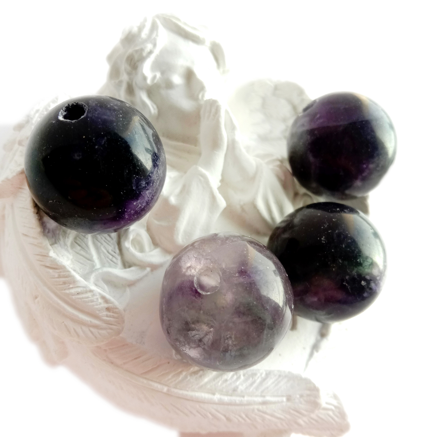 Ezigbo Akpụkpọ anụ Amethyst Gemstone Beads 19MM Miri Purple Round 3A Ọdịmma rụrụ arụ 14
