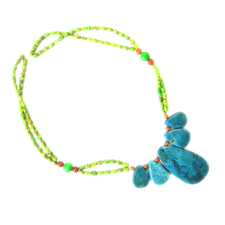 Firuzəyi boncuklu boyunbağı zərgərlik daş qatlı boho boyunbağı Onun üçün hədiyyə 15