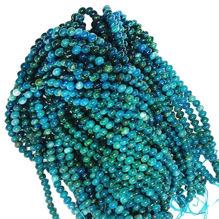 Natuurlike Apatiet AB Ronde vorm krale Gladde en groen edelsteen snare 14