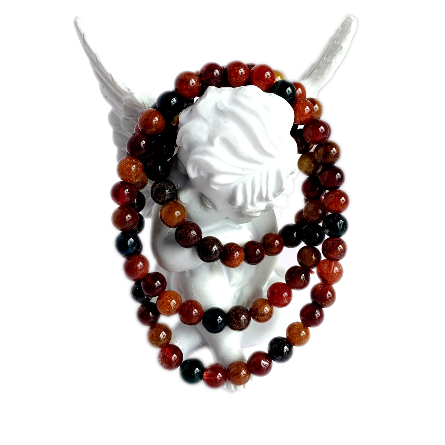 Natuurlike Koper Kleurvolle Rutilated Quartz krale Crystal Vir Mans en Vroue Verjaarsdaggeskenk 14