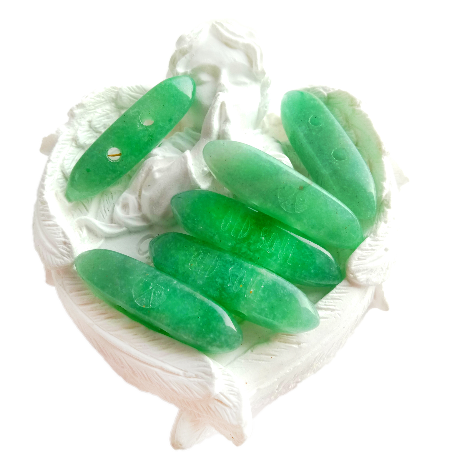 Natural Green Aventurine Crystal Point Intsimbi yomqala Intambo Statement Intsimbi yomqala 14