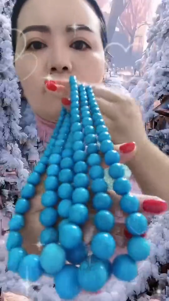 Кингман тиркизни 8мм тркалезни мониста/ 8 жици од мониста/ Се продава од Странд 12