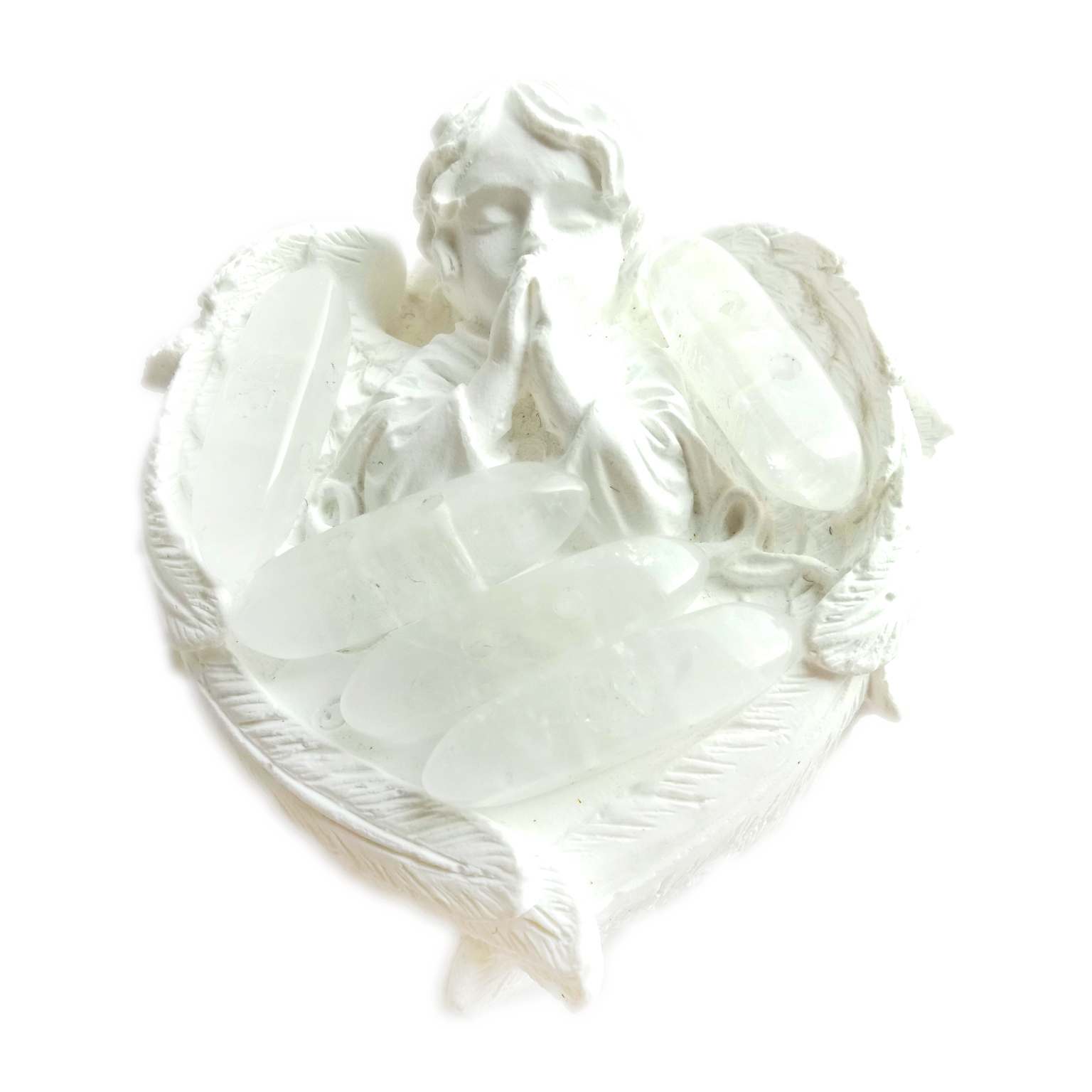 Ntuj dawb quartz ntauwd obelisk siv lead ua wand point kho 14