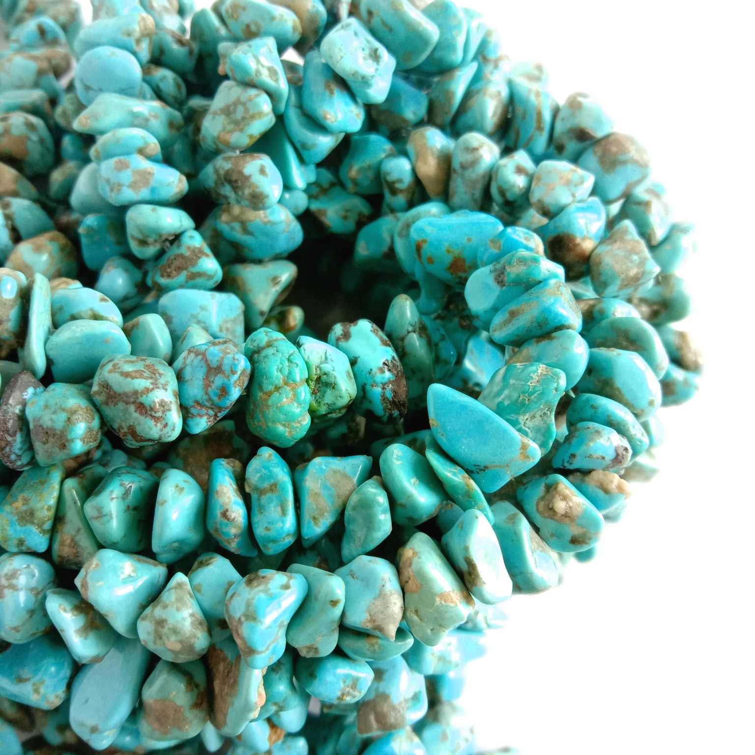 Natural Blue Turquoise Stone Chips Nugget Beads Dekorasi Manik-manik Tumble Beads 18