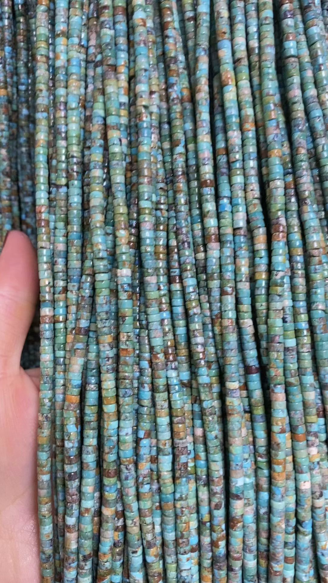 ہلکا نیلا فیروزی ہیشی ڈسکس موتیوں کی مالا 2x4mm 3x6mm 15.5 اسٹرینڈ 12