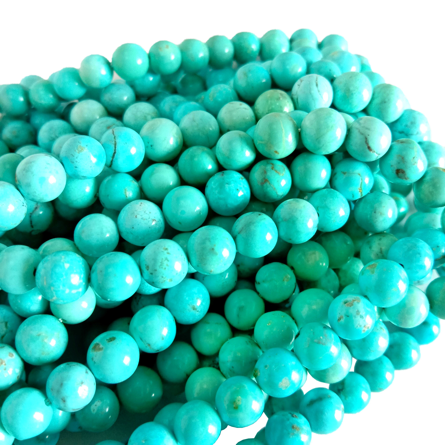 Natural 6mm Turquoise blue Beads Precious Gemstones ke tlhaho ka tlhaho 18