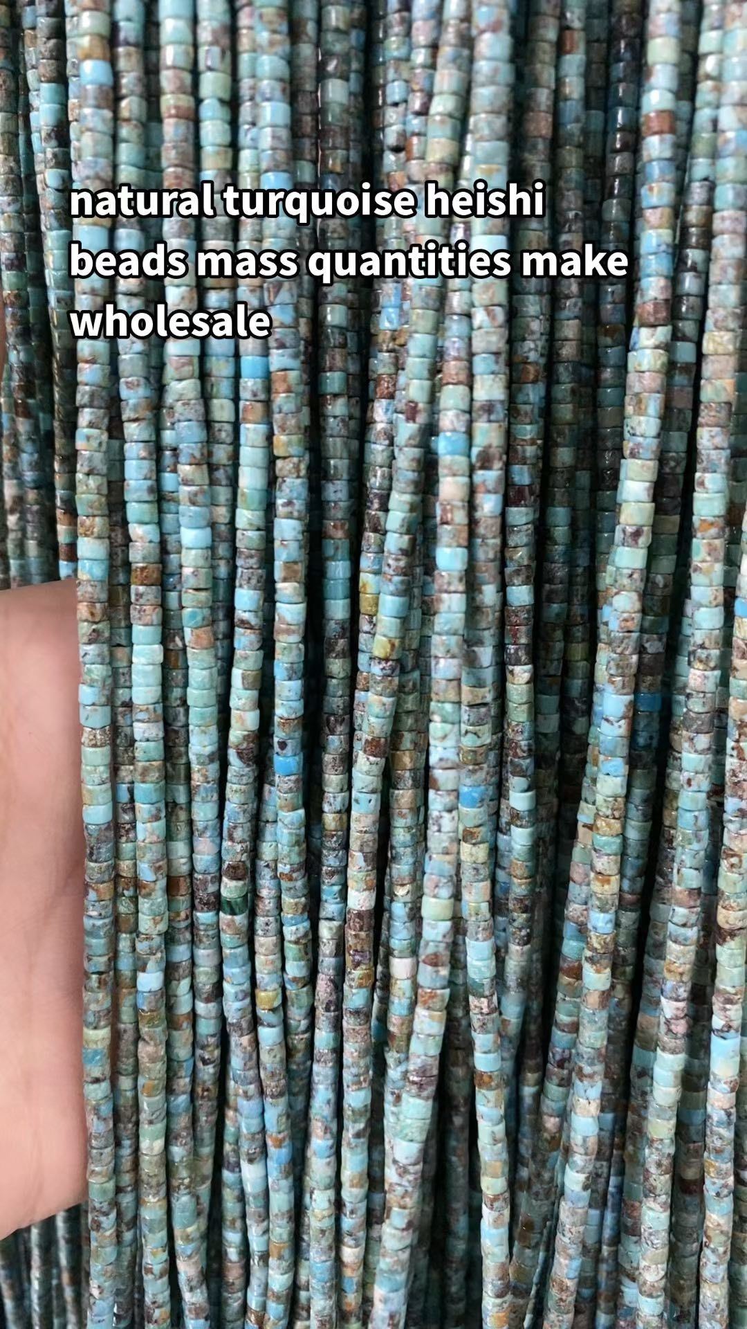 സ്വാഭാവിക ടർക്കോയ്സ് രത്നം 6mm-8mm ഹെയ്ഷി മിനുസമാർന്ന മുത്തുകൾ | 8 ഇഞ്ച് സ്ട്രാൻഡ് 12