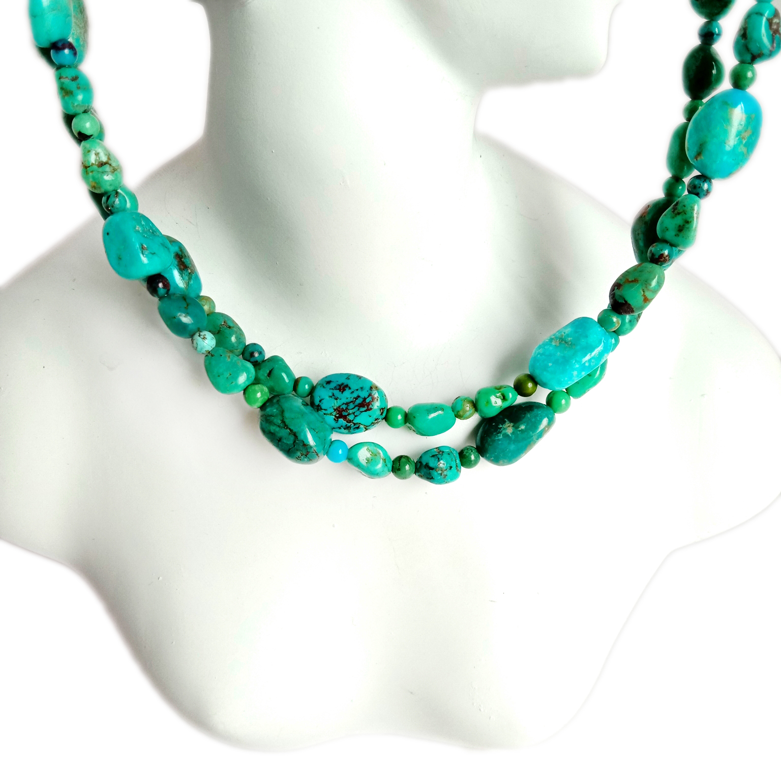 Natural Turquoise 925 Sterling Silver ejiri aka mee Gemstone Beads Top Quality Arizona USA Turquoise olu olu. 15