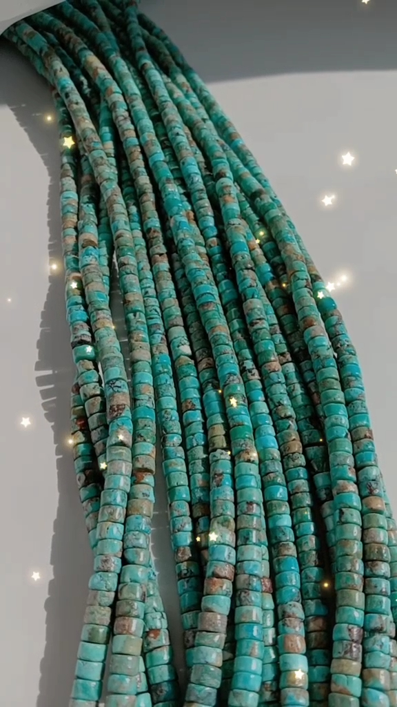Natural handmade Turquoise & Howlite beaded strings Howlite Turquoise tube Howlite stone beads 12