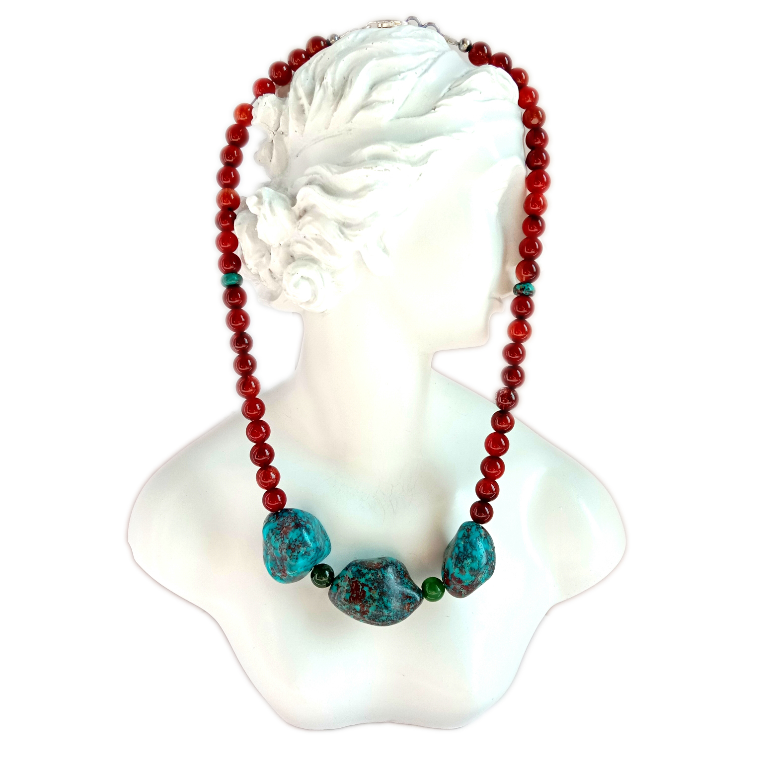 Ntuj Turquoise Liab Rutilated Quartz Nephrite 925 Sterling Silver Beads xuas tes ua Gemstone Necklace 15